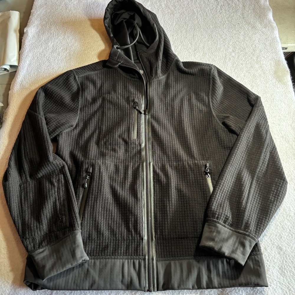 Graphene-X Hoodie-X Mens Large Black Reversible Technical Performance Jacket Zip - Picture 11 of 12